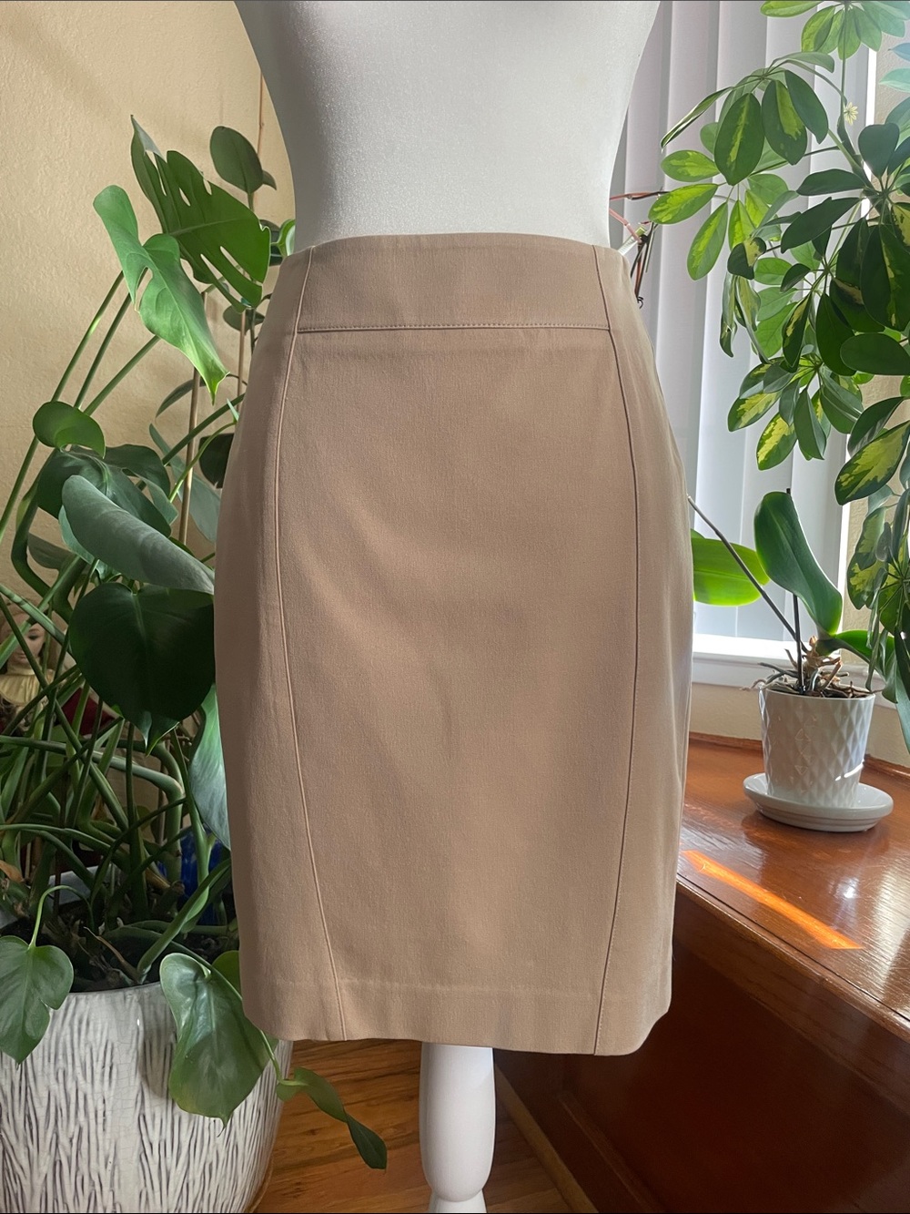 Ann Taylor Khaki Pencil Skirt